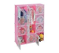 Relaxdays Armoire enfant modulable tringle