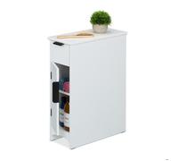 Relaxdays Armoire de niche, avec tiroirs, 2 étagères, HxLxP : 61,5 x 21 x 46 cm, salle de bain ou cuisine, MDF, blanc