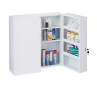 Armoire à pharmacie XXL à double porte Relaxdays 10030266, blanc