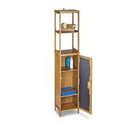Relaxdays Armoire de salle de bain bambou 5 étages