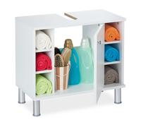 Relaxdays Armoire dessous de lavabo blanc