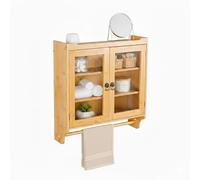 Relaxdays Armoire en bambou avec porte-serviettes