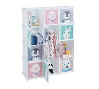 Relaxdays Armoire enfant modulable 8 cubes blanc