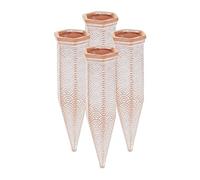 Relaxdays Arrosage en Terre Cuite, lot 4, Bouteilles Pet 1,5 L, intérieur (Chambre) & extérieur (Balcon), Marron/Blanc