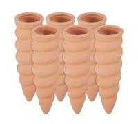 Relaxdays Arrosage en Terre Cuite, Lot de 6, Bouteilles Pet 1,5 l, intérieur (Chambre) et extérieur (Balcon), Marron