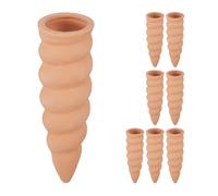 Relaxdays Arrosage en Terre Cuite, Lot de 8, Bouteilles Pet 1,5 l, intérieur (Chambre) et extérieur (Balcon), Marron