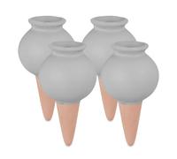 Relaxdays Arrosage gris en terre cuite en lot de 4