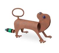 Relaxdays Arroseur de pelouse Forme de Chien, Décoration Apparence rouillée, portée 4-5 m, décoratif, Marron