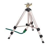 Relaxdays Arroseur Jardin sur trépied, portée Max. 9m, asperseur oscillant, Angle Jet 0-360°, raccord 3/4'', Argent/Noir