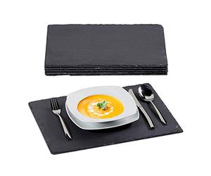Relaxdays Assiettes en Ardoise Lot de 12 Planches en Ardoise 30x40 cm Plateau de Fromage Ardoise