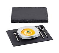 Relaxdays Assiettes en Ardoise Lot de 24 Planches en Ardoise 30x40 cm Plateau de Fromage Ardoise