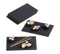 Relaxdays Assiettes en ardoise lot de 48 Planches en ardoise 30x20 cm Plateau de fromage ardoise