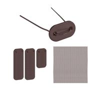 Relaxdays Attaches pour brise-vue, 52 pastilles avec fils, kit de fixation pour pare-soleil, marron