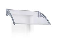 Relaxdays Auvent Avant-Toit Porte Transparent en Plastique Marquise Porte d'entrée, Gris