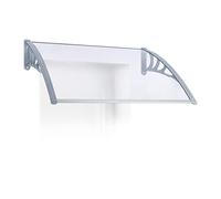Relaxdays Auvent Avant-Toit Porte Transparent en Plastique Marquise Porte d'entrée, Gris