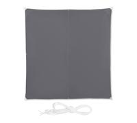 Relaxdays Auvent carré, hydrofuge, protection UV, avec cordes de tension, terrasse, voile de balcon LxP : 3 x 3 m, gris