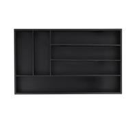 Relaxdays Range-couverts noir avec 6 compartiments