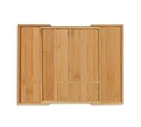 Relaxdays Bac à Couverts Extensible, 5-7 Compartiments, HLP : 5x28,5x35,5 cm, Cuisine, Organiseur tiroir, Bambou, Nature