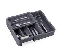 Relaxdays Range-couverts extensible en gris