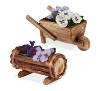 Relaxdays Bac à fleurs en bois jeu de 2