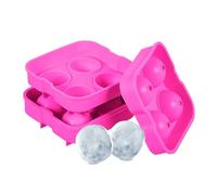 Relaxdays Bac à glaçons, lot de 2, silicone réutilisable, compartiments de diamètre 4,5 cm, rose