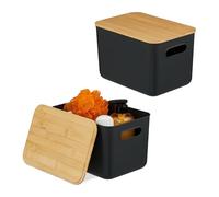 Relaxdays Lot de 2 bacs de rangement
