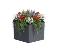 Relaxdays Bac Potager surélevé, Acier thermolaqué, H x L x P 52x100x87 cm, Fleurs, Plantes et légumes, Gris