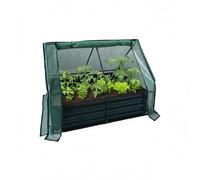 Relaxdays Bac Potager surélevé avec Serre, pour Fleurs, Plantes & légumes, HxLxP: 92x125x95 cm, Vert