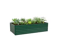 Relaxdays Bac Potager surélevé en métal galvanisé pour Fleurs, Plantes et légumes, 57×240×90 cm, Vert