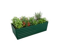 Relaxdays bac surélevé en métal galvanisé rectangulaire pour légumes, Herbes, Fleurs 57x180x90 cm Vert