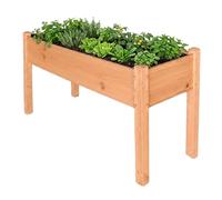 Relaxdays bac surélevé pour aromates HxLxP 76x127x46 cm Jardin/Balcon/terrasse Bois de Sapin Orange