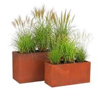Relaxdays Lot de 2 jardinières rouille