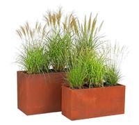 Relaxdays Lot de 2 jardinières rouille