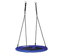 Relaxdays Balançoire nid d'oiseau rond Bleu foncé 90 x 90 x 153 cm 10020820_651