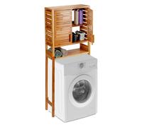 Relaxdays Bamboo WC Shelf, Meuble pour machine à laver, Marron