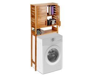 Relaxdays Bamboo WC Shelf, Meuble pour machine à laver, Marron