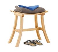 Relaxdays Bambou, Bois Couloir, vestiaire Tabouret Plat, Marron, 28,5 x 56 x 48 cm