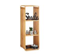 Relaxdays bambou, salle de bain, étagère sur pieds arrondie, carrée, différentes tailles, nature 4 étages, 96 x 33 x 33 cm