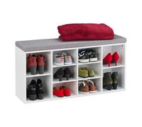 Relaxdays Banc à chaussures avec 10 compartiments