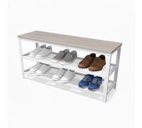 Relaxdays Banc à chaussures avec 2 étagères