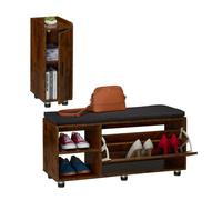 Relaxdays Banc à chaussures avec assise et meuble