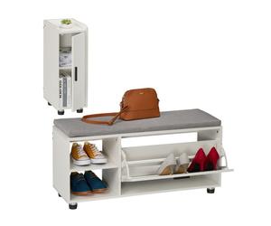 Relaxdays Banc à chaussures avec assise et meuble
