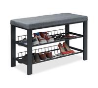 Relaxdays Banc à chaussures avec rangement