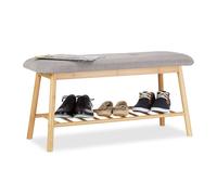 Relaxdays Banc à chaussures en bambou