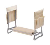 Relaxdays Banc à Genoux Pliable rembourré 2 en 1 avec Poches, jusqu'à 150 kg, Beige 50x60x27.5 cm