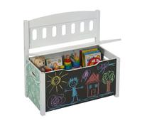 Relaxdays Banc-coffre enfant avec tableau