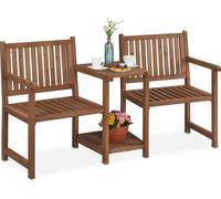 Relaxdays Banc de jardin avec table marron