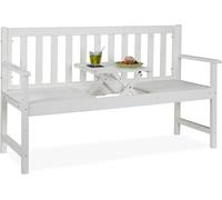 relaxdays Banc de jardin 10038652_0 blanc bois 152,0 cm