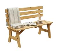 Relaxdays Banc de Jardin 2 Places, terrasse/Balcon, avec Dossier, Naturel | Bois de sapin, dimensions (H x L x P) : 80 x 116 x 56 cm, banc
