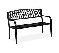 Relaxdays Banc de jardin noir
